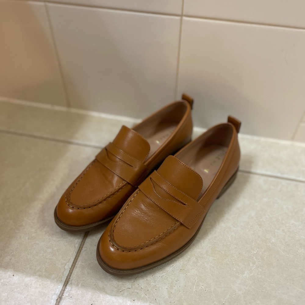 Cole Haan Brown Flats & Loafers with Smooth Leather and Penny Design